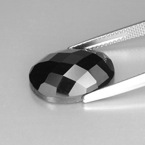 Espinélio preto natural 10,46ct, corte oval, opaco