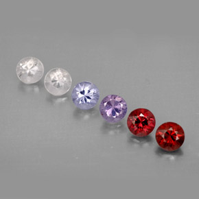 Pedras preciosas de espinélio multicolorido natural de  ct, corte redondo, VVS-VS