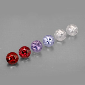 Pedras preciosas de espinélio multicolorido natural de  ct, corte redondo, VVS-VS