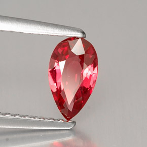 Espinélio vermelho natural 0,55ct, formato de pêra, VS