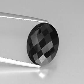 Espinélio preto natural 8,80ct, corte oval, opaco
