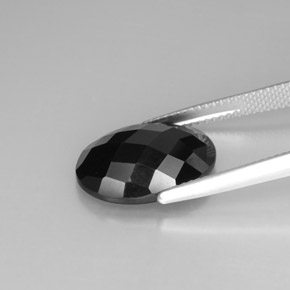 Espinélio preto natural 8,80ct, corte oval, opaco