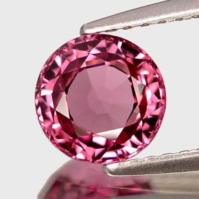 Espinélio rosa natural 1,25ct, corte redondo, VVS