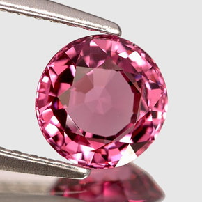 Espinélio rosa natural 1,25ct, corte redondo, VVS