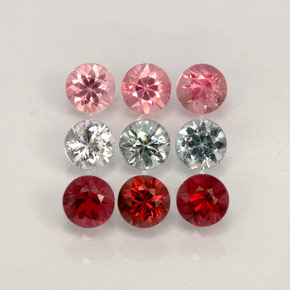 Pedras preciosas de espinélio multicolorido natural de  ct, corte redondo, VVS-VS