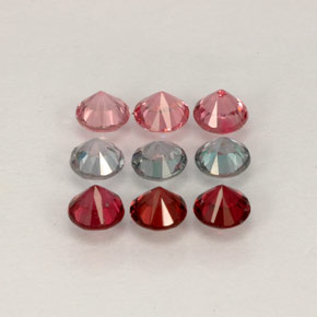 Pedras preciosas de espinélio multicolorido natural de  ct, corte redondo, VVS-VS