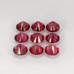 Pedras preciosas de espinélio vermelho natural de  ct, corte redondo, VVS-VS