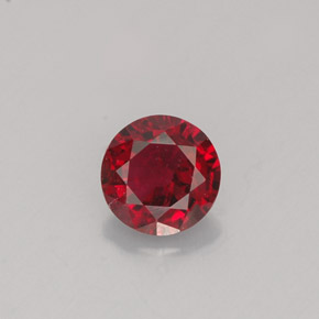 Espinélio vermelho natural 0,59ct, corte redondo, VS