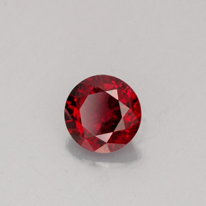 Espinélio vermelho natural 0,59ct, corte redondo, VS