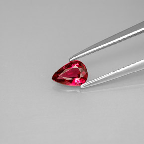 Espinélio vermelho natural 0,38ct, formato de pêra, VS