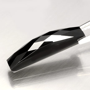 Espinélio preto natural 4,23ct, baguete, opaco