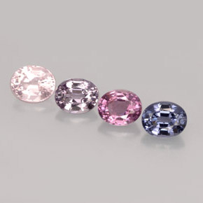 Pedras preciosas de espinélio multicolorido natural de  ct, corte oval, VVS-VS