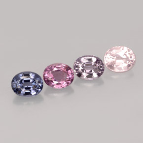 Pedras preciosas de espinélio multicolorido natural de  ct, corte oval, VVS-VS