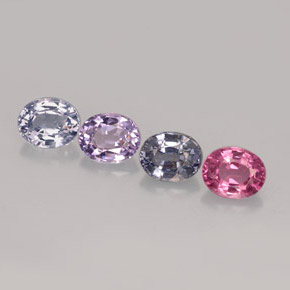 Pedras preciosas de espinélio multicolorido natural de  ct, corte oval, VVS-VS