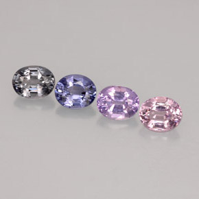 Pedras preciosas de espinélio multicolorido natural de  ct, corte oval, VVS-VS