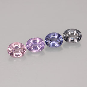 Pedras preciosas de espinélio multicolorido natural de  ct, corte oval, VVS-VS