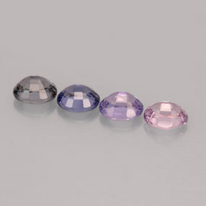 Pedras preciosas de espinélio multicolorido natural de  ct, corte oval, VVS-VS