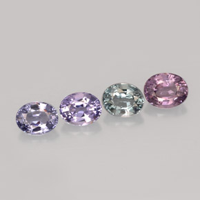 Pedras preciosas de espinélio multicolorido natural de  ct, corte oval, VVS-VS