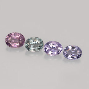 Pedras preciosas de espinélio multicolorido natural de  ct, corte oval, VVS-VS