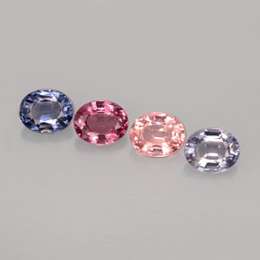 Pedras preciosas de espinélio multicolorido natural de  ct, corte oval, VVS-VS