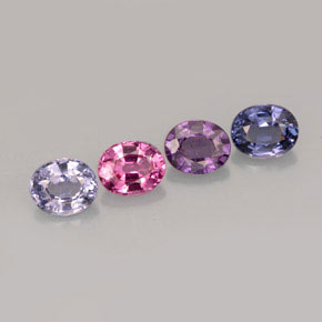 Pedras preciosas de espinélio multicolorido natural de  ct, corte oval, VVS-VS