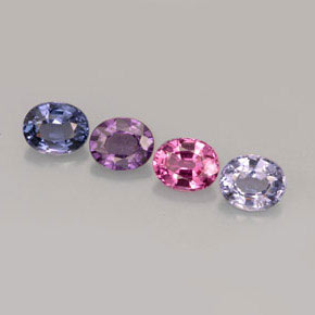 Pedras preciosas de espinélio multicolorido natural de  ct, corte oval, VVS-VS
