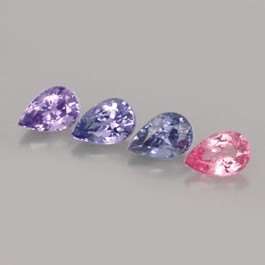 Pedras preciosas de espinélio multicolorido natural de  ct, formato de pêra, VVS-VS