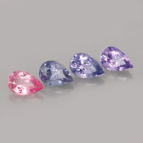 Pedras preciosas de espinélio multicolorido natural de  ct, formato de pêra, VVS-VS