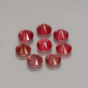 Pedras preciosas de espinélio vermelho natural de  ct, corte redondo, VS