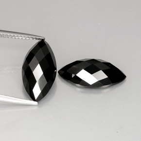 Pedras preciosas de espinélio preto natural de  ct, marquise, opaco