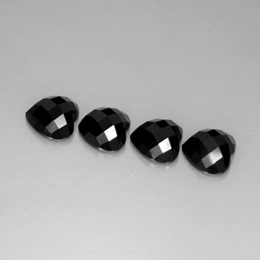 Pedras preciosas de espinélio preto natural de  ct, formato de coração, opaco