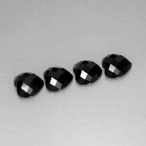 Pedras preciosas de espinélio preto natural de  ct, formato de coração, opaco