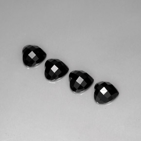 Pedras preciosas de espinélio preto natural de  ct, formato de coração, opaco