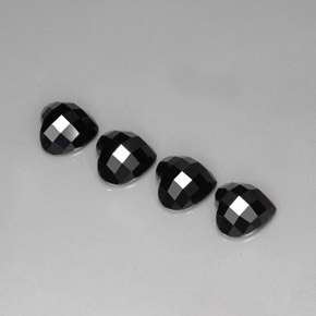 Pedras preciosas de espinélio preto natural de  ct, formato de coração, opaco