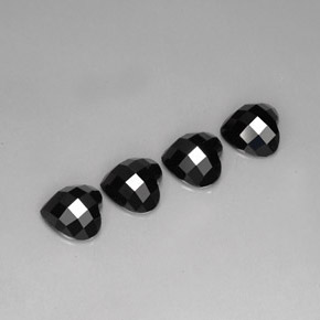Pedras preciosas de espinélio preto natural de  ct, formato de coração, opaco