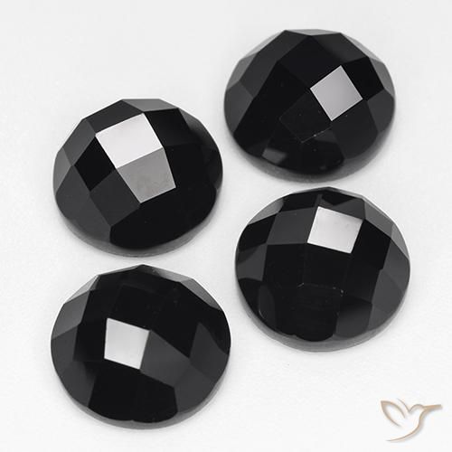 Pedras preciosas de espinélio preto natural de 19,96 ct, corte redondo, opaco