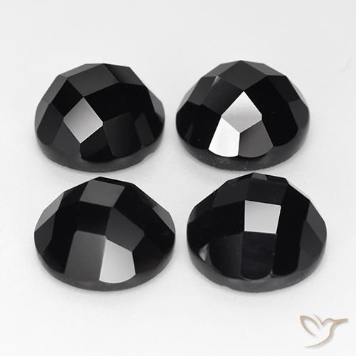 Pedras preciosas de espinélio preto natural de 19,96 ct, corte redondo, opaco