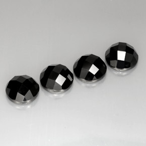 Pedras preciosas de espinélio preto natural de  ct, corte redondo, opaco