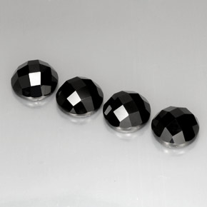 Pedras preciosas de espinélio preto natural de  ct, corte redondo, opaco
