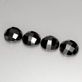 Pedras preciosas de espinélio preto natural de  ct, corte redondo, opaco