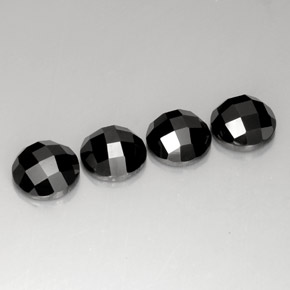 Pedras preciosas de espinélio preto natural de  ct, corte redondo, opaco