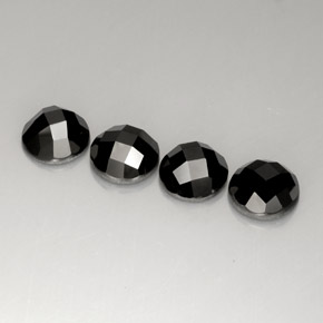 Pedras preciosas de espinélio preto natural de  ct, corte redondo, opaco