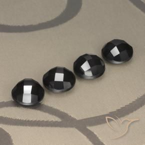 Pedras preciosas de Espinélio Preto natural de 19.19 ct, Redondo, Opaco