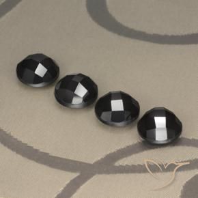 Pedras preciosas de Espinélio Preto natural de 19.19 ct, Redondo, Opaco