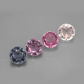 Pedras preciosas de espinélio multicolorido natural de  ct, corte redondo, VS