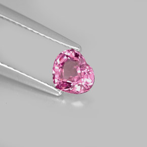 Espinélio rosa natural 0,68ct, formato de coração, VVS-VS
