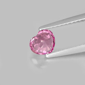 Espinélio rosa natural 0,68ct, formato de coração, VVS-VS