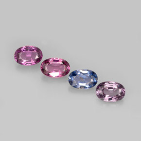 Pedras preciosas de espinélio multicolorido natural de  ct, corte oval, VVS-VS