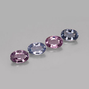 Pedras preciosas de espinélio multicolorido natural de  ct, corte oval, VVS-VS