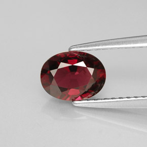 Espinélio vermelho natural 1,11ct, corte oval, VVS-VS